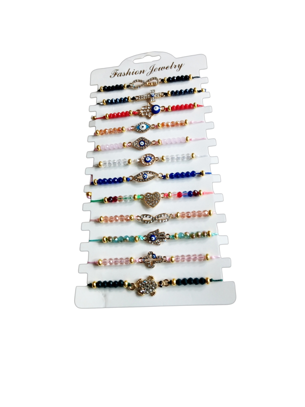 Fashion Jewelry Multicolor Beaded Bracelet Set - Pack of 12